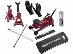 Kraftwerk Radwechsel-Set m. Schnellhub-Fusspedal, 3 Tonnen